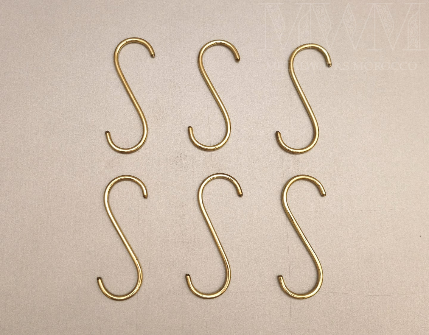 Set Of Large Brass S Hooks for Hanging