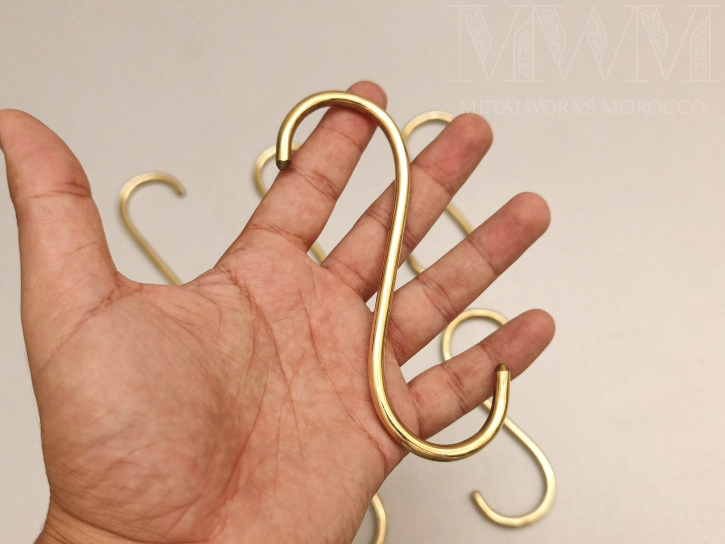 Set Of Large Brass S Hooks for Hanging