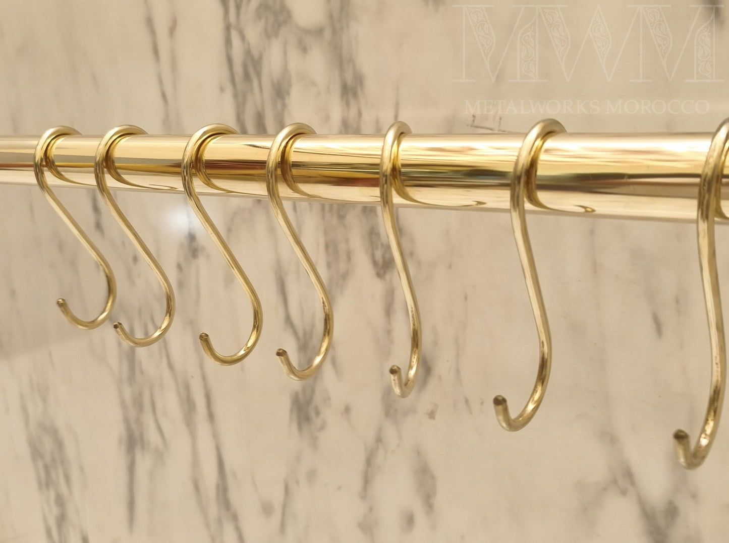 Set Of Large Brass S Hooks for Hanging
