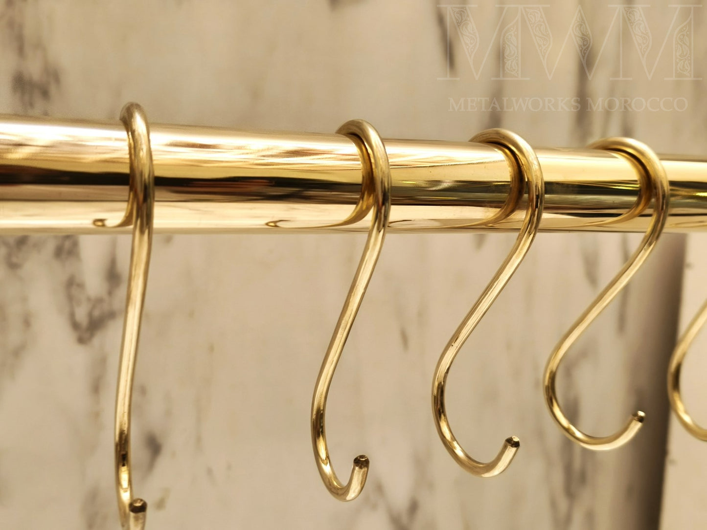 Set Of Large Brass S Hooks for Hanging