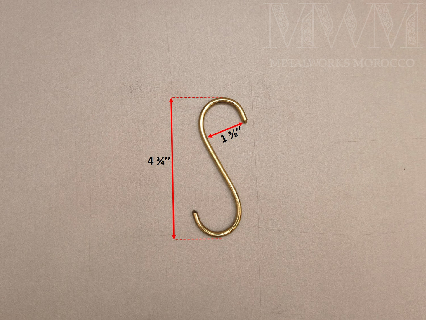 Set Of Large Brass S Hooks for Hanging