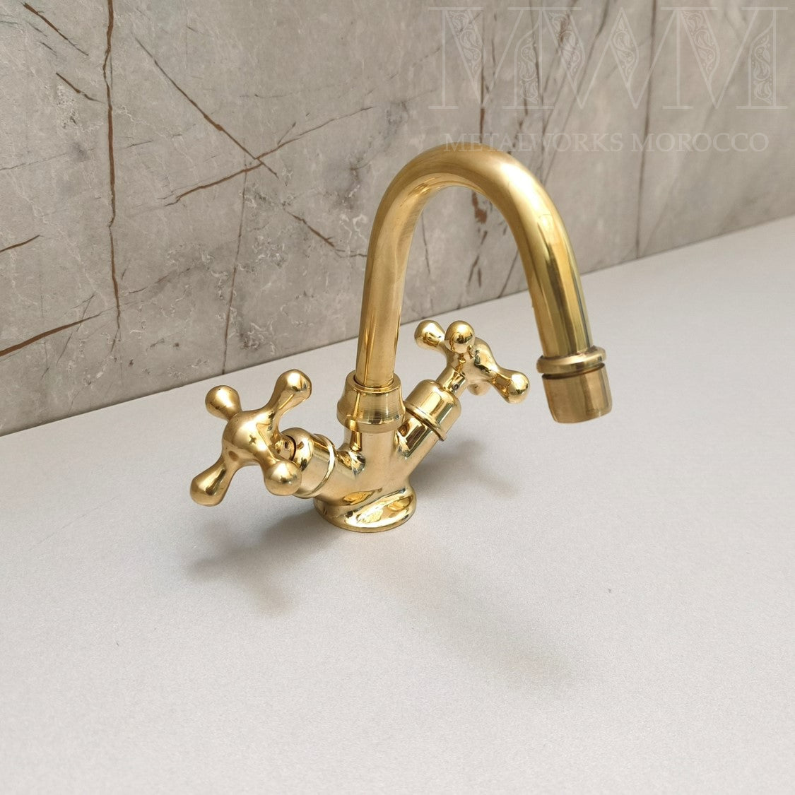 Polished Brass Bathroom Faucet Single Hole – Unlacquered Solid Brass