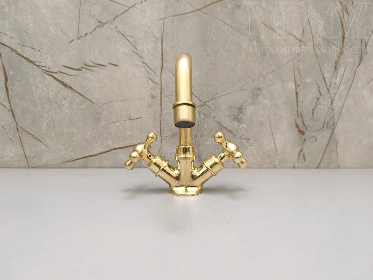 Polished Brass Bathroom Faucet Single Hole – Unlacquered Solid Brass