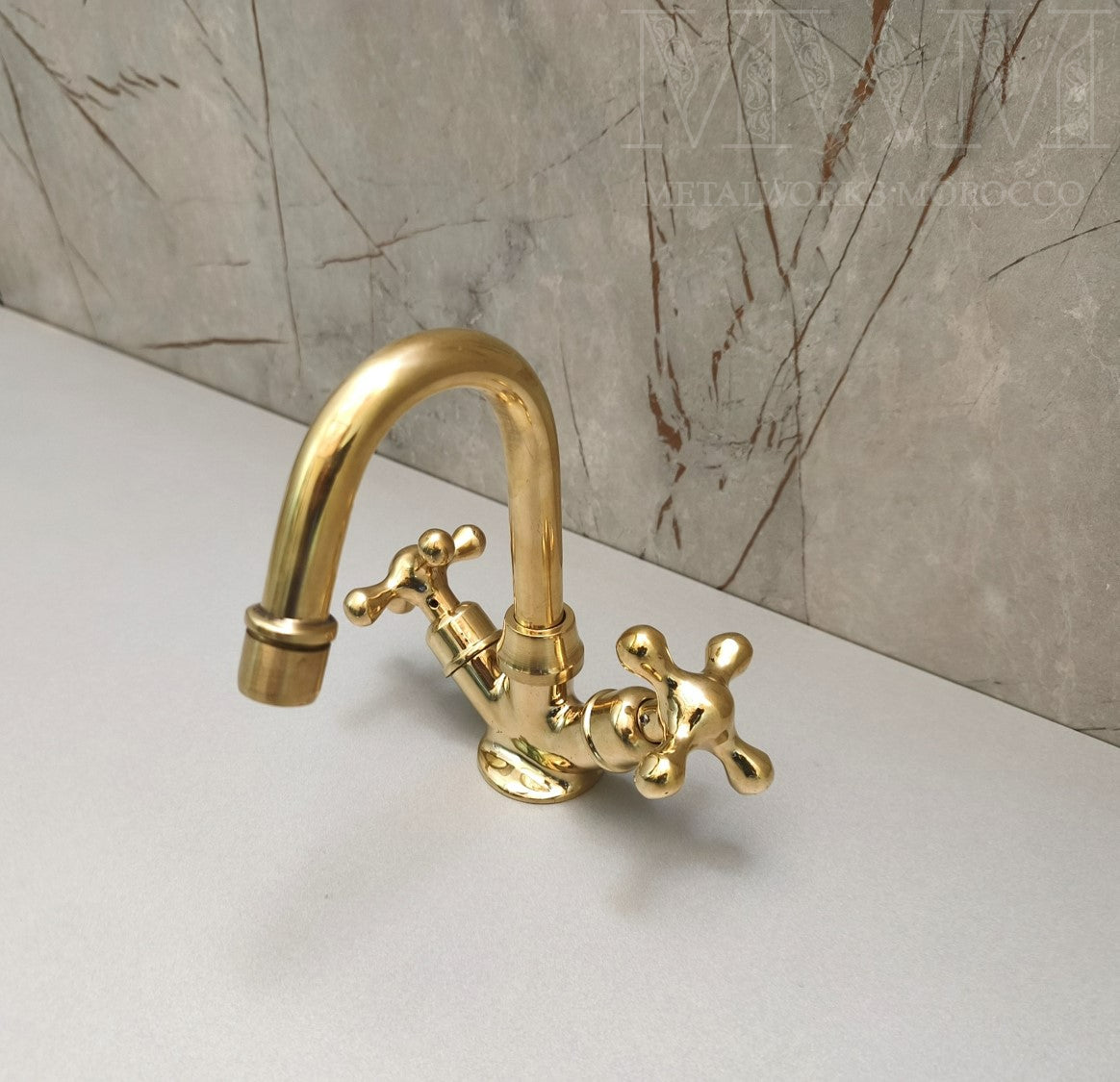 Polished Brass Bathroom Faucet Single Hole – Unlacquered Solid Brass