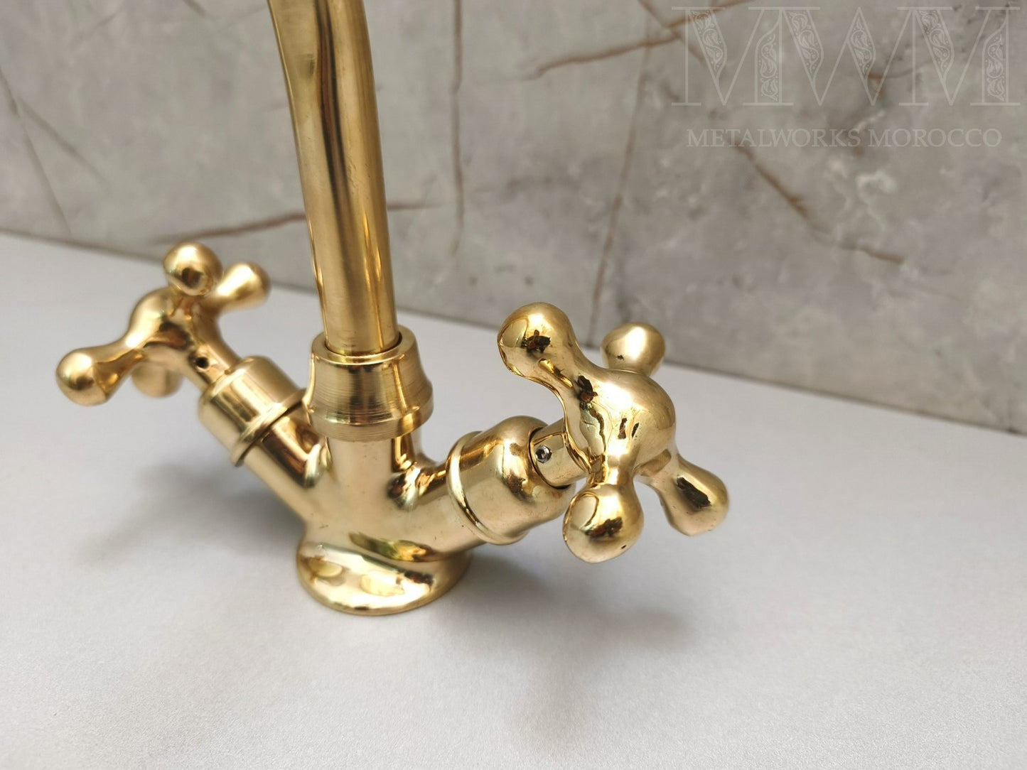 Polished Brass Bathroom Faucet Single Hole – Unlacquered Solid Brass