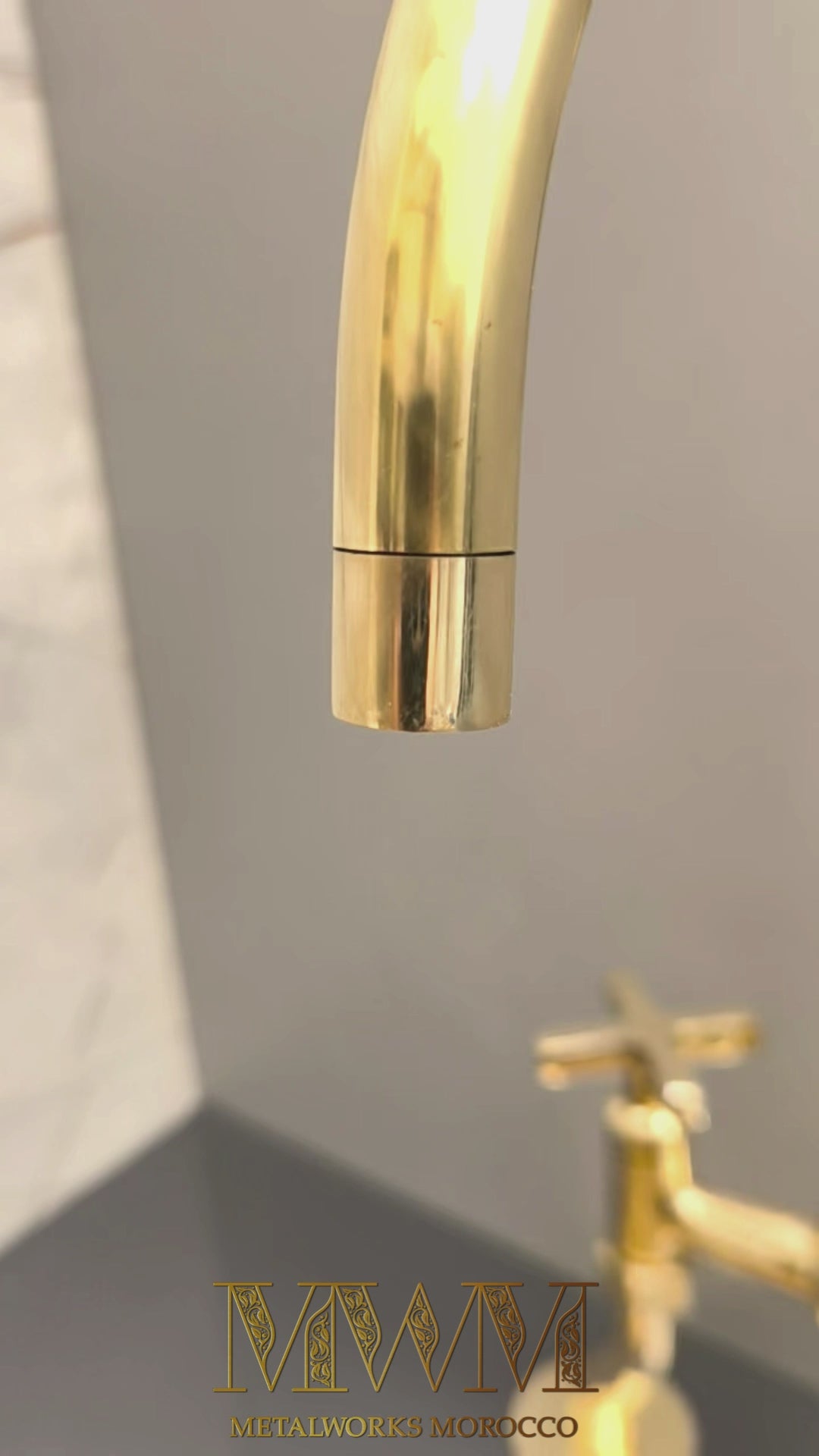 Vintage Brass Bridge Mixer Tap Curved Legs