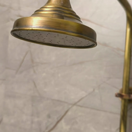Antique Brass Exposed Pipe Shower System