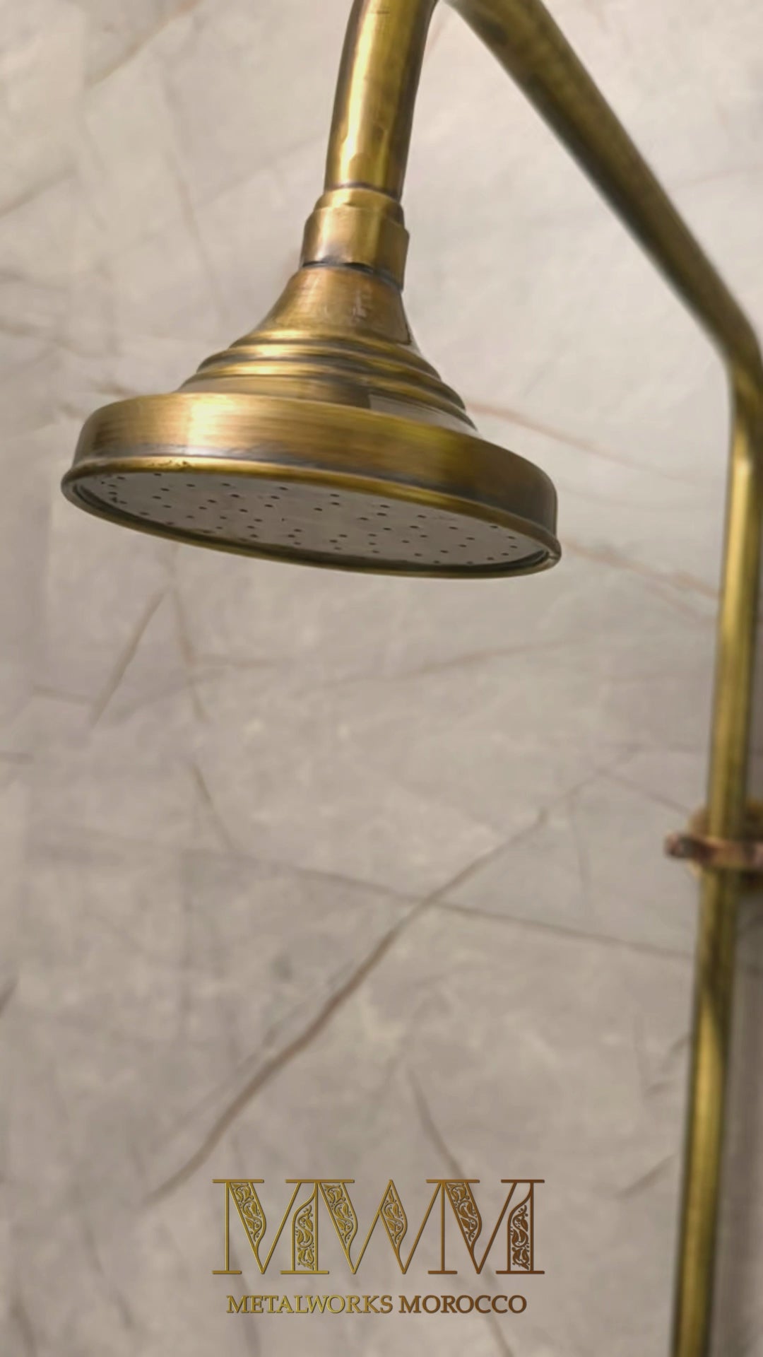 Antique Brass Exposed Pipe Shower System