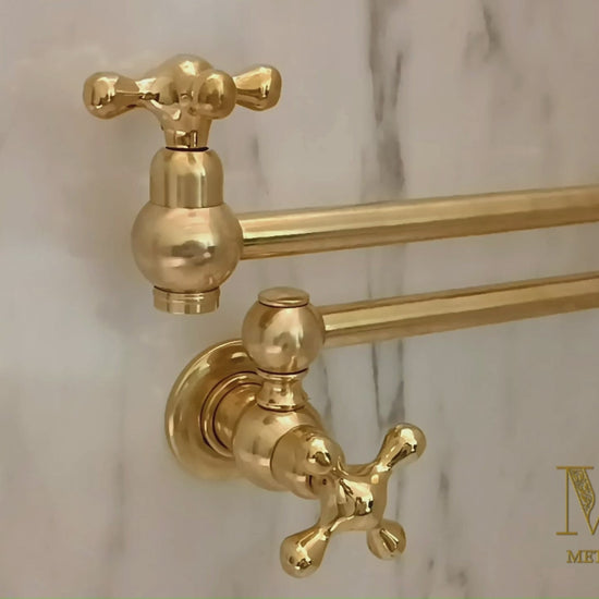 Polished Unlacquered Brass Pot Filler Tap