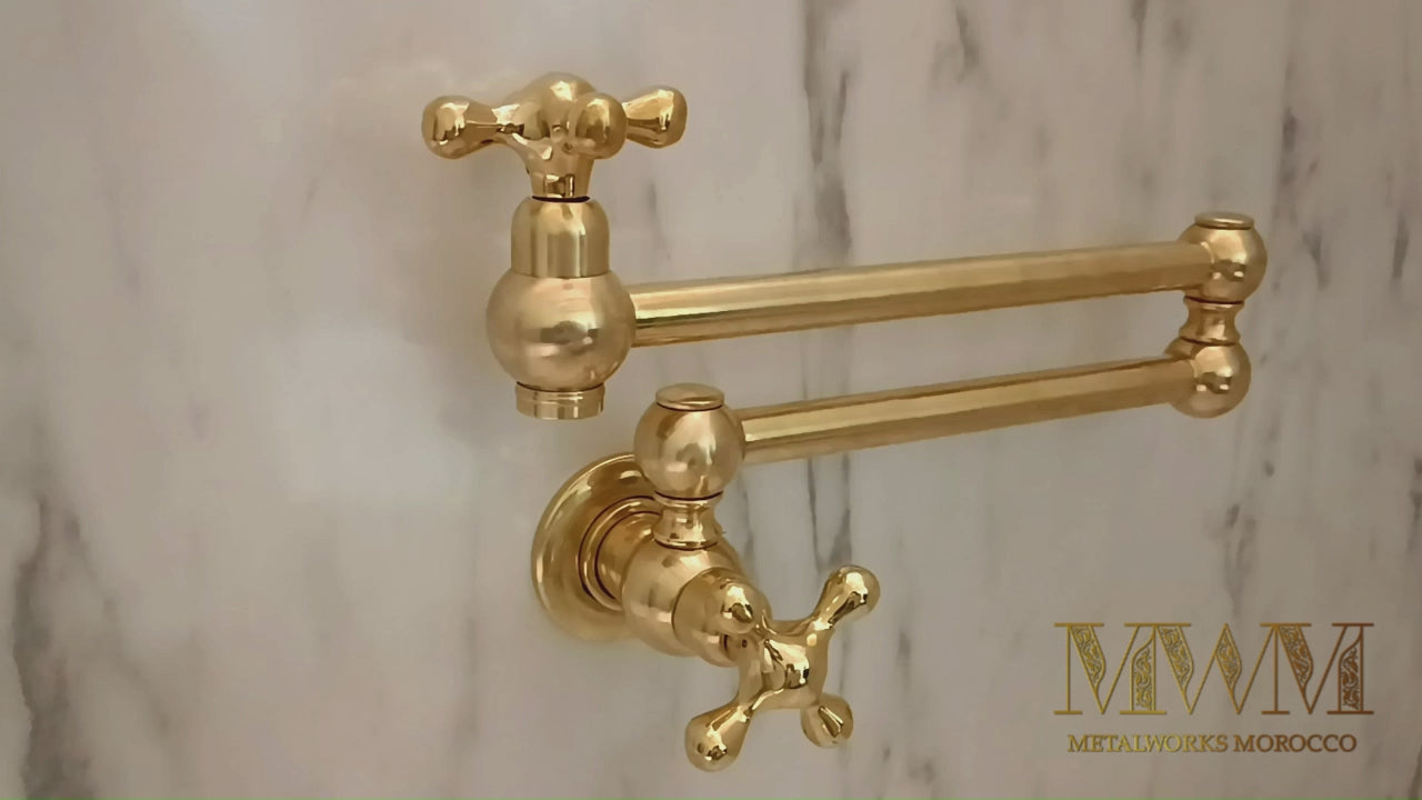 Polished Unlacquered Brass Pot Filler Tap