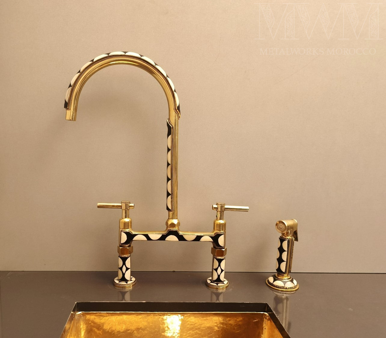 Solid Brass Kitchen Faucet with Resin Inlay