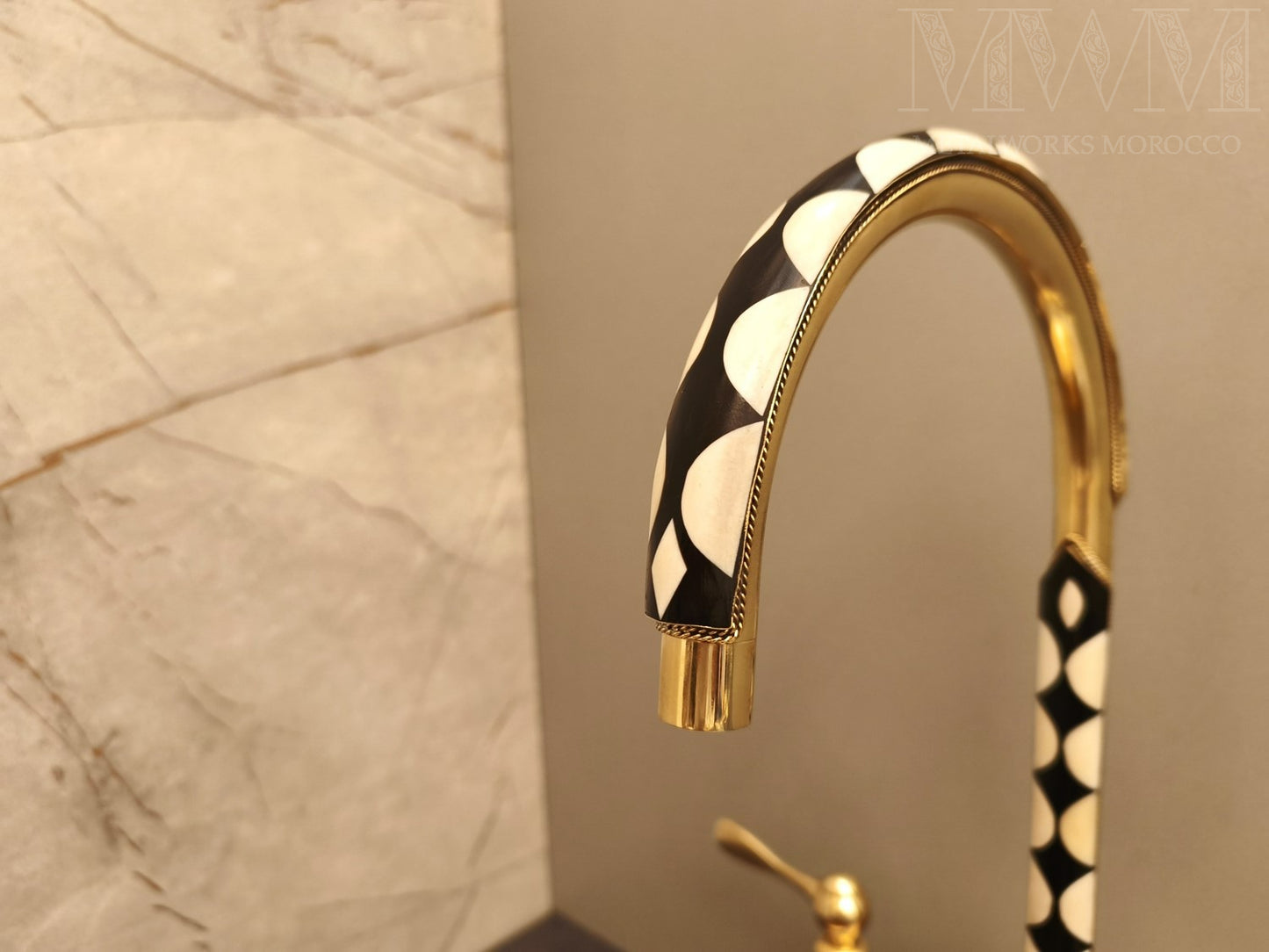 Solid Brass Kitchen Faucet with Resin Inlay