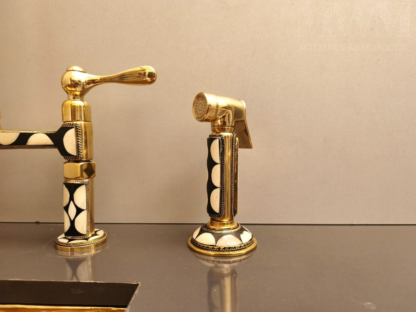 Solid Brass Kitchen Faucet with Resin Inlay