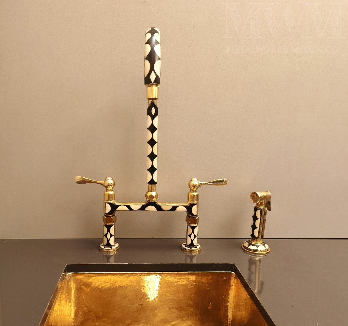 Solid Brass Kitchen Faucet with Resin Inlay