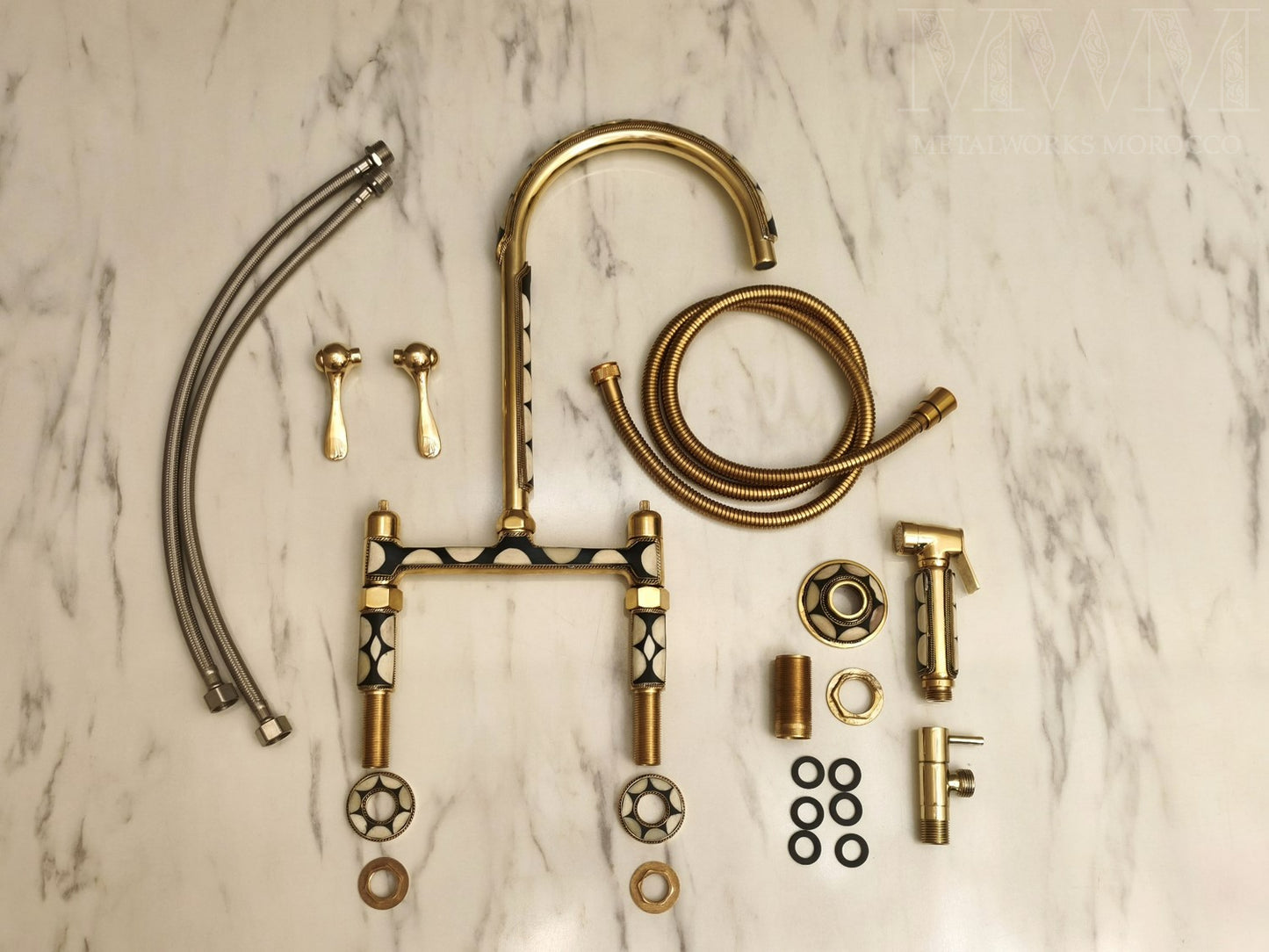 Solid Brass Kitchen Faucet with Resin Inlay