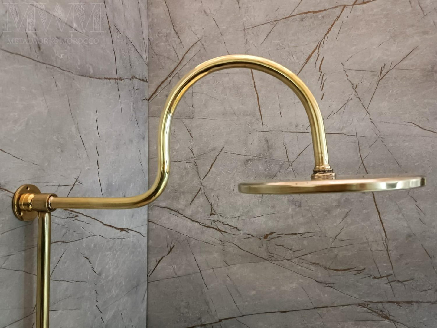 Unlacquered Brass Exposed Shower System