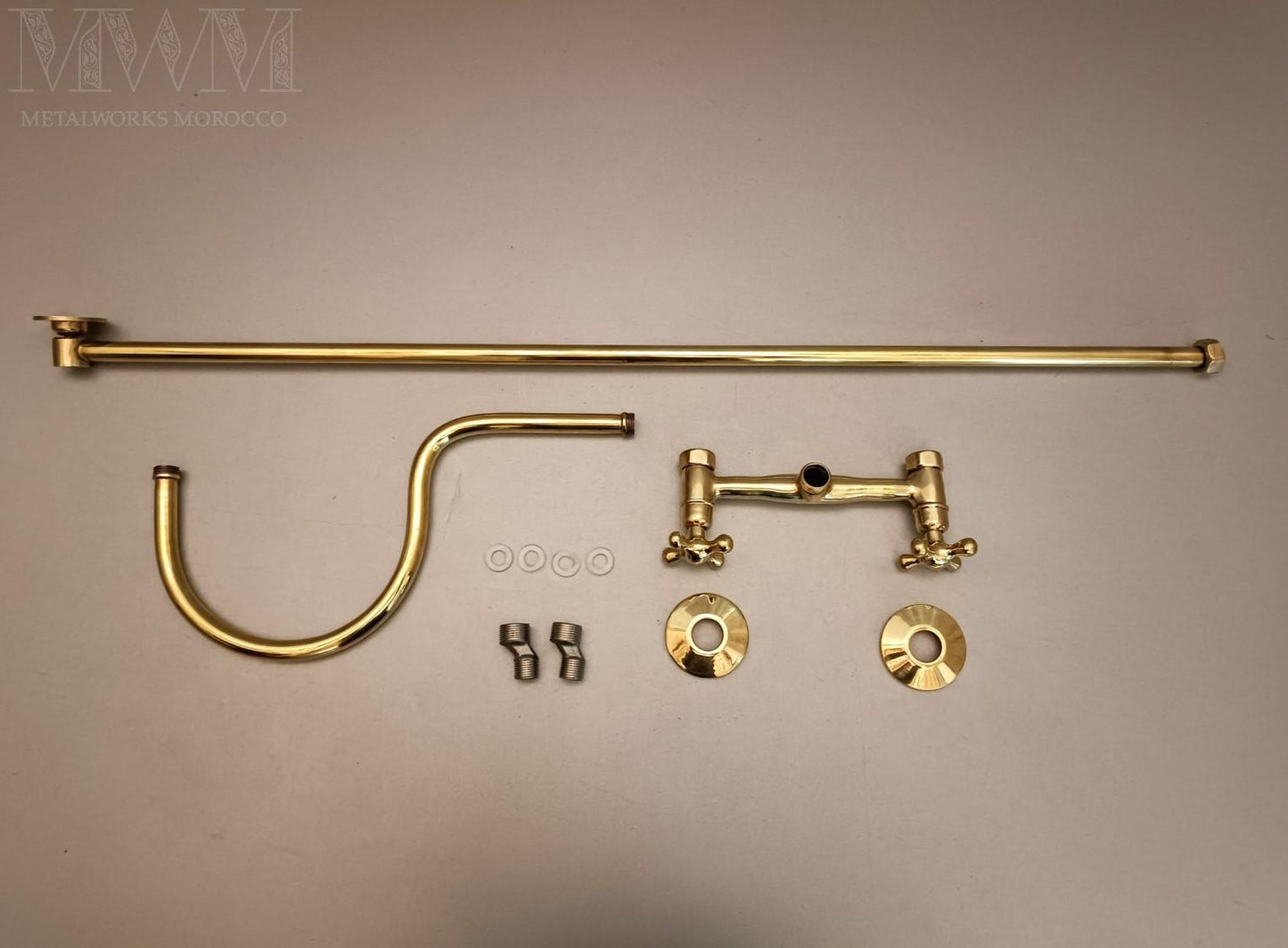 Unlacquered Brass Exposed Shower System
