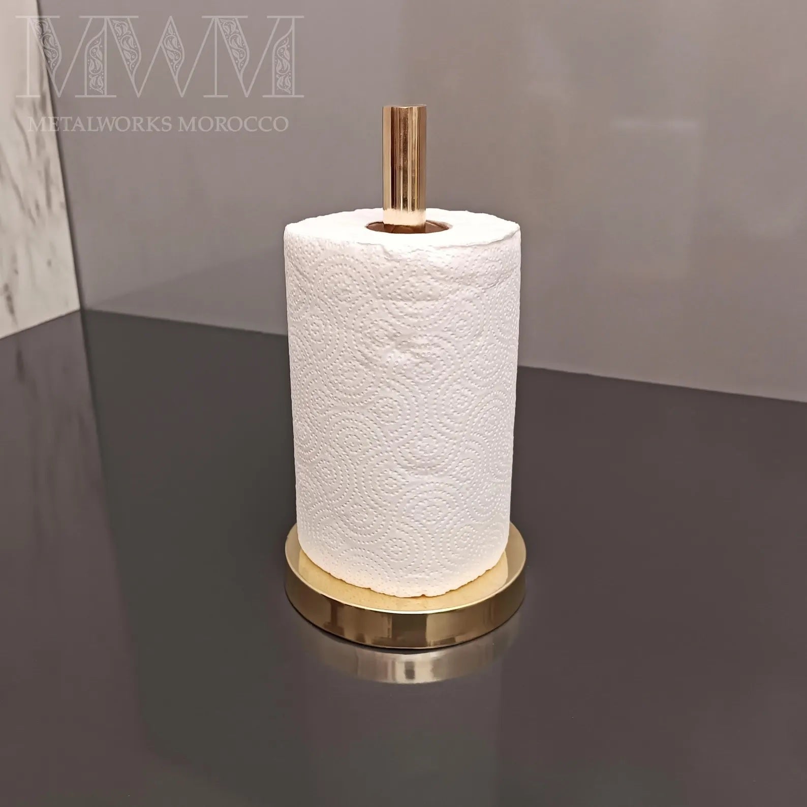 Unlacquered Brass Paper Towel Holder