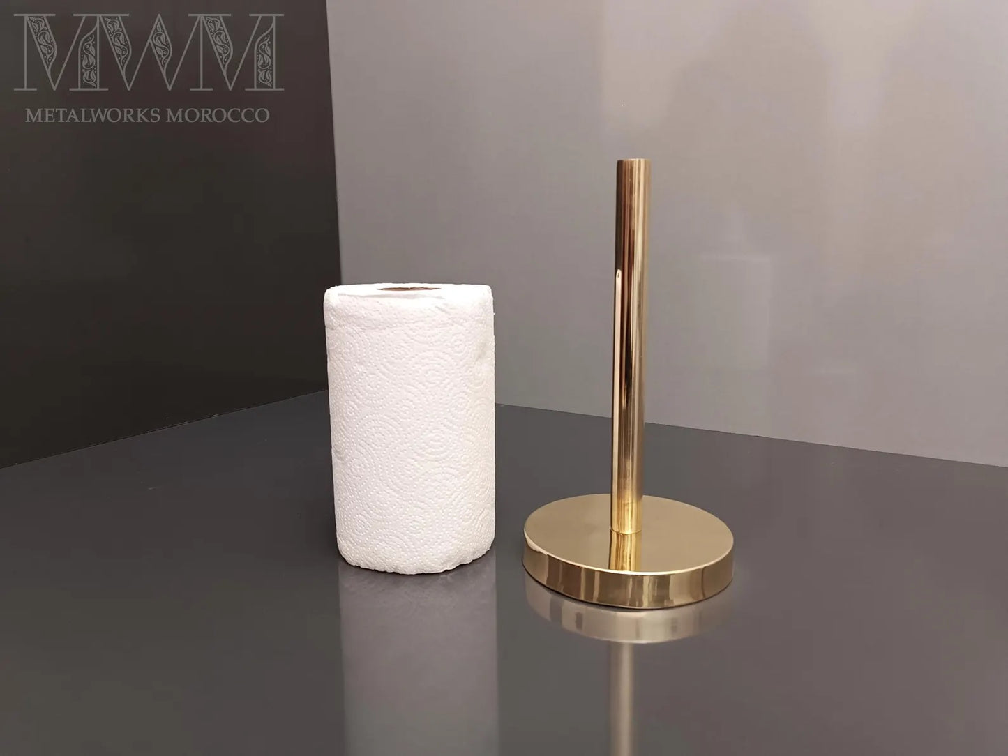 Unlacquered Brass Paper Towel Holder