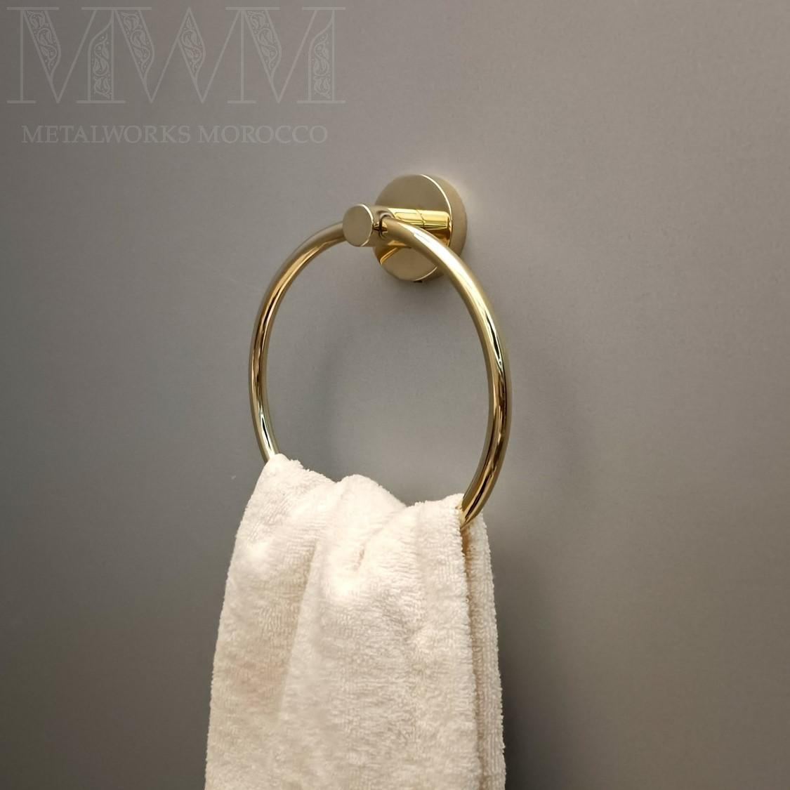 Unlacquered Brass Towel Ring Holder For Bathroom