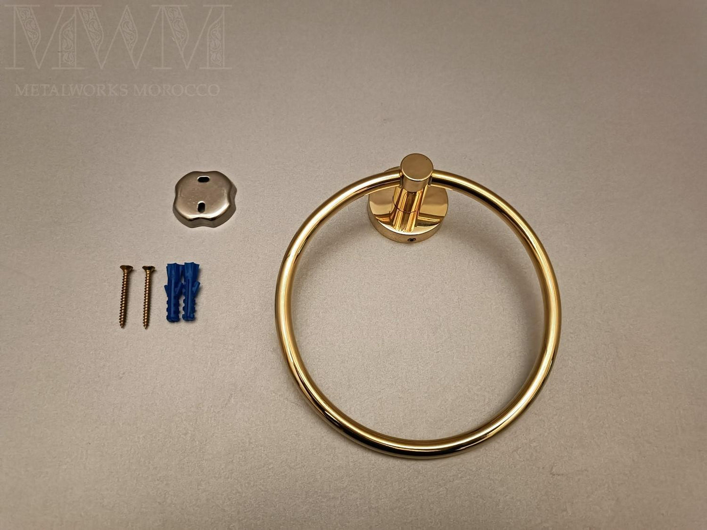 Unlacquered Brass Towel Ring Holder For Bathroom