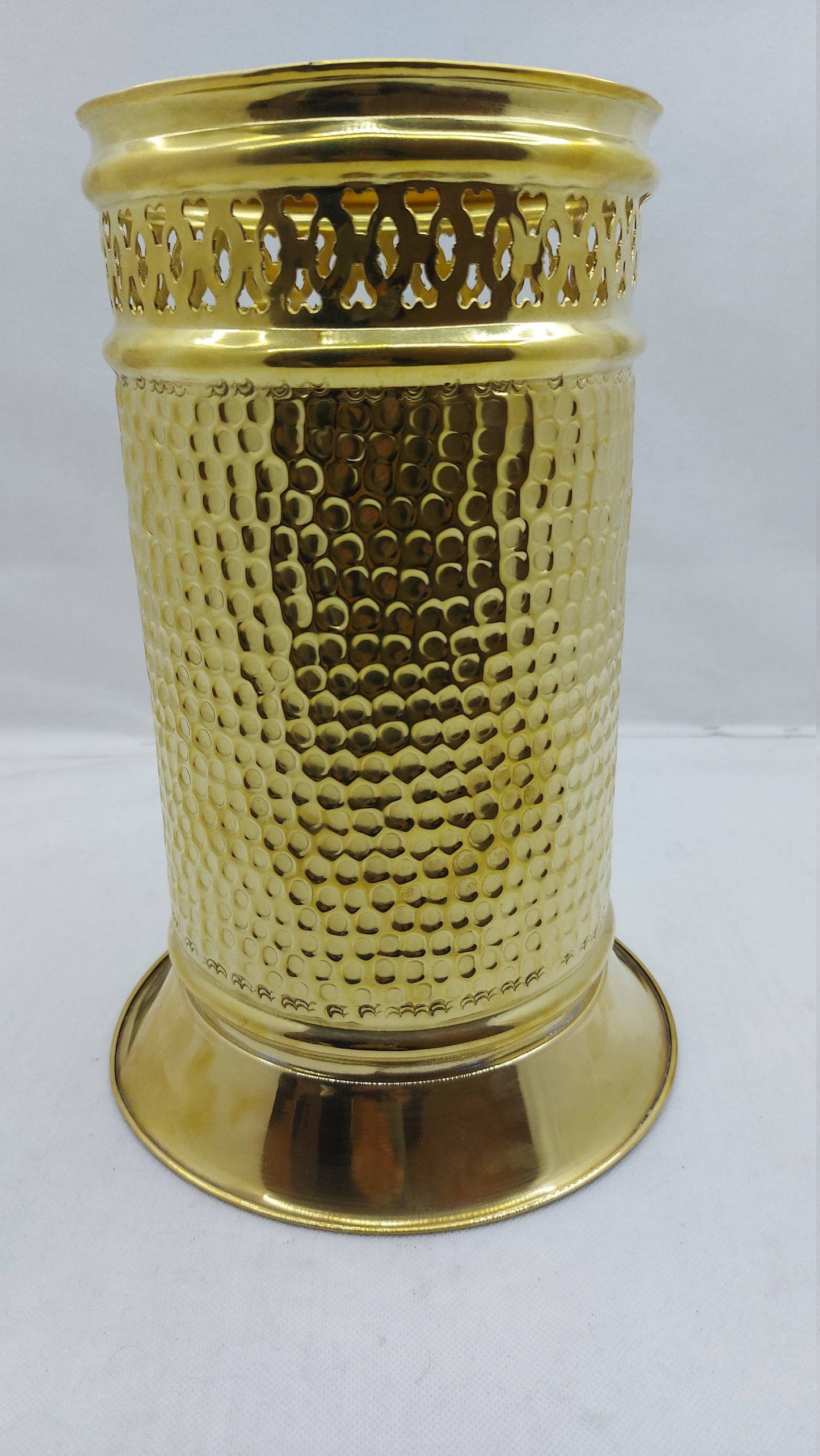 Moroccan Handmade Brass Hammered Trash Can