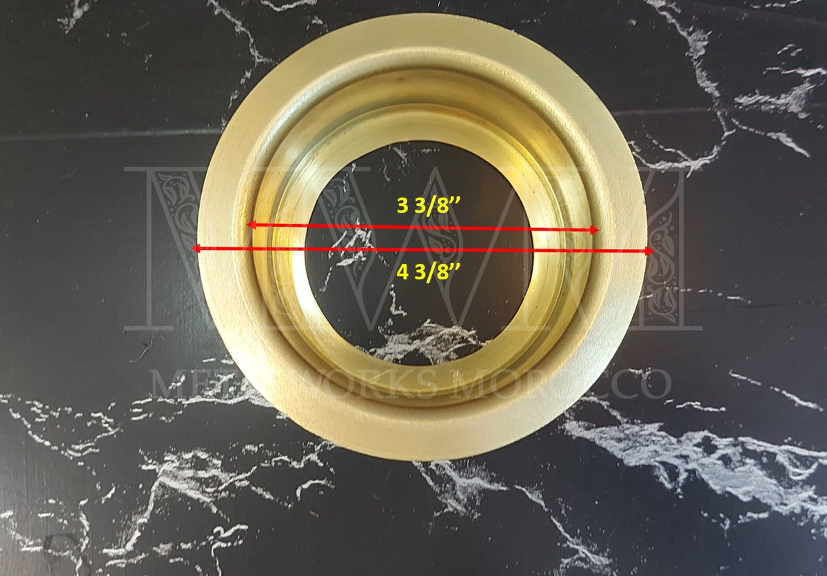 Brass Garbage Disposal Flange - Handmade – side angle view