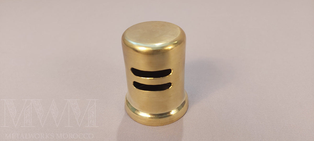 Unlacquered Brass Air Gap Dishwasher Cover - Handmade installed in home setting