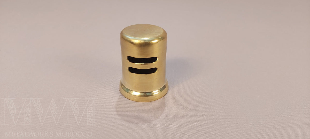 Unlacquered Brass Air Gap Dishwasher Cover - Handmade – close-up detail view