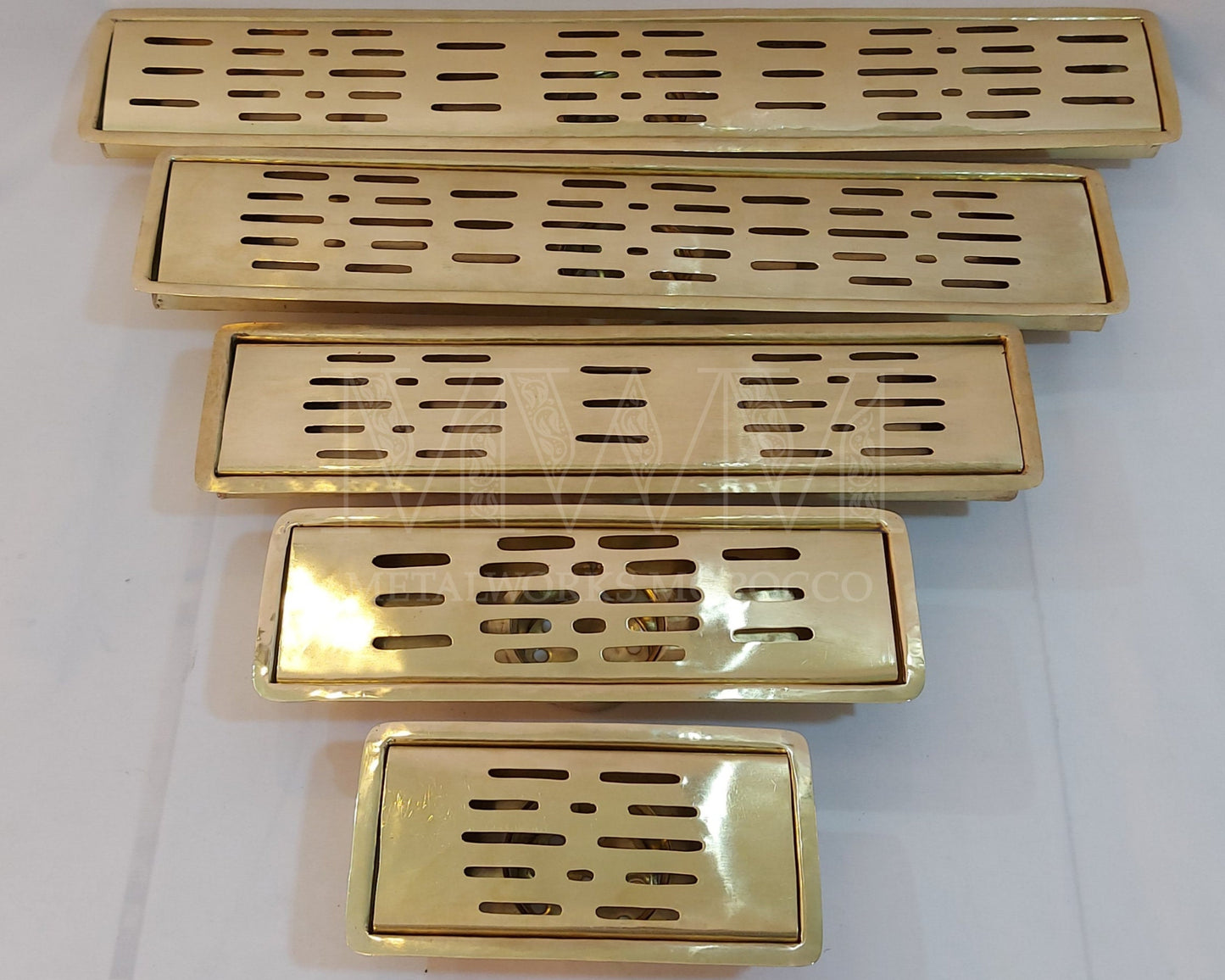 Unlacquered Brass Handmade Linear Shower Drain