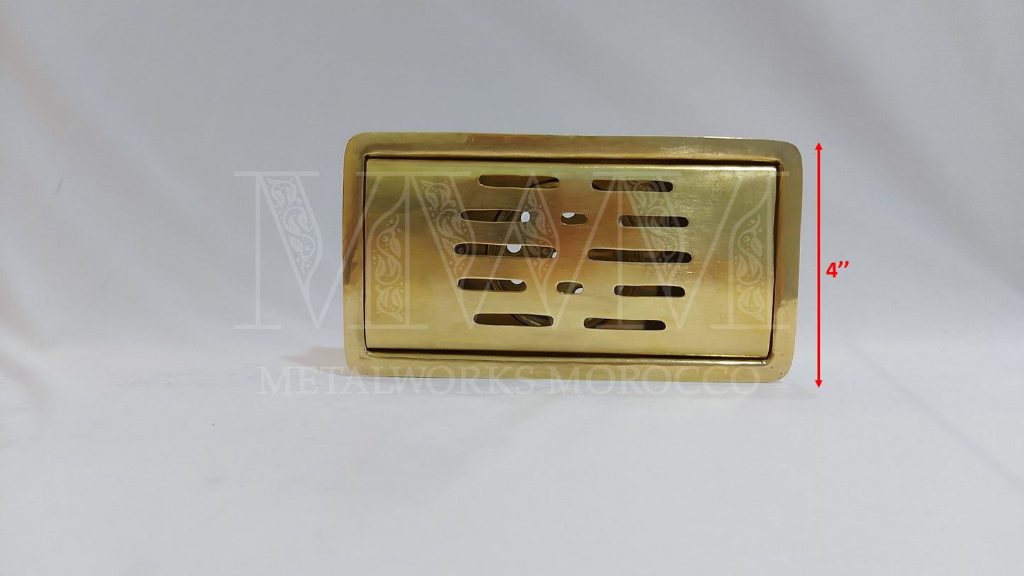 Unlacquered Brass Handmade Linear Shower Drain