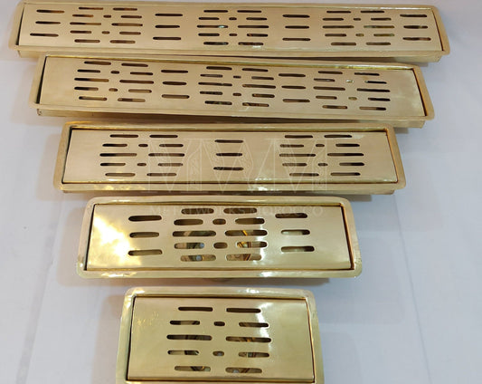 Unlacquered Brass Handmade Linear Shower Drain