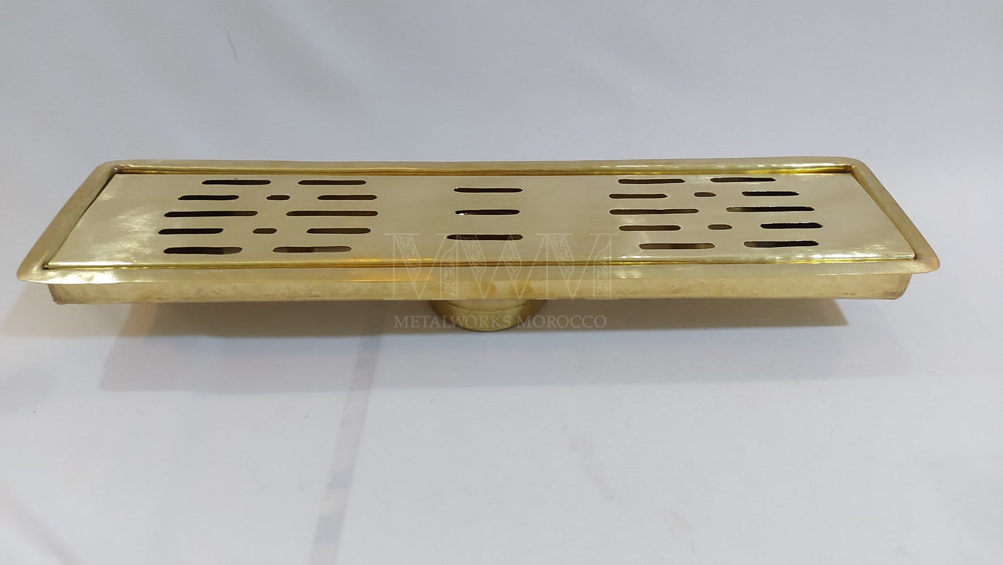 Unlacquered Brass Handmade Linear Shower Drain